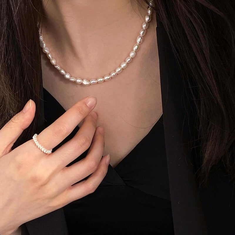 Zeffy Pearl Necklace 4MM/6MM/8MM Dainty Round Imitation Pearl Choker Necklace Wedding Pearl Necklace Delicate Jewelry for Women Simple Bridesmaid Jewelry Gifts - Image 5